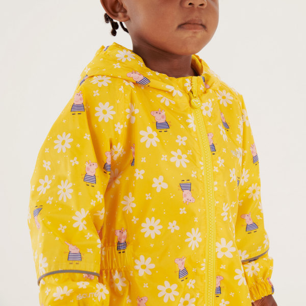 Regatta Childrens/Kids Pobble Greta Gris Floral Waterproof Puddl Maize Yellow 24-36 Months
