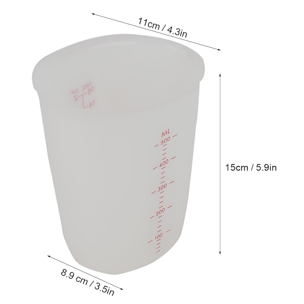 Transparent mjuk silikonmätkopp Visuell semipermeabel mjölkkopp (500 ml)-XF4-