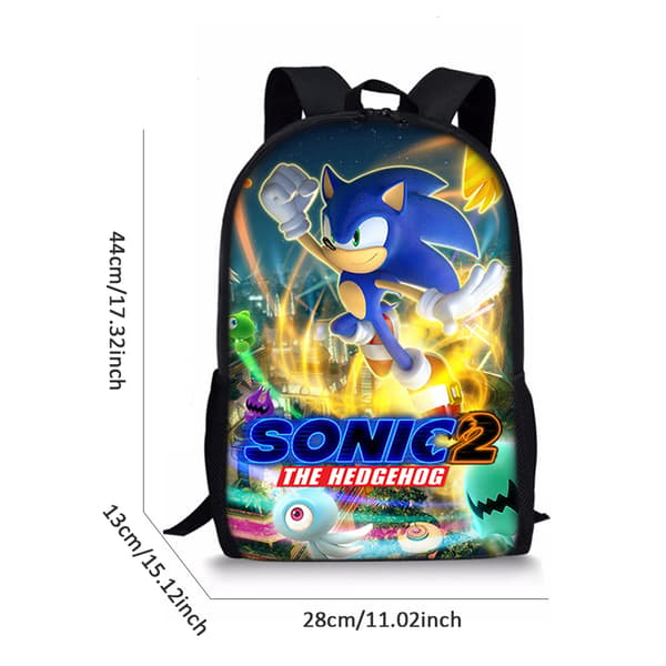 Sonic 2 Ryggsäck för barn - Kindergarten Bokväska Rucksacka-FF- F