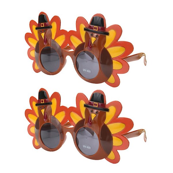 2 stk. Creative Turkey herreglass briller Thanksgiving briller Cartoon solbriller briller Thanksgiving Glad kostymefest C