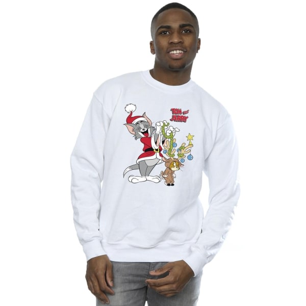 Tom & Jerry julerensdyrsweater til mænd 4XL Hvid 4XL