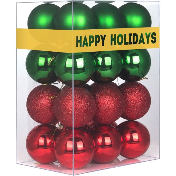 Punainen ja vihreä 3,2" suuret joulukorut - joulukuusenkoristeet 15f9 |  Fyndiq