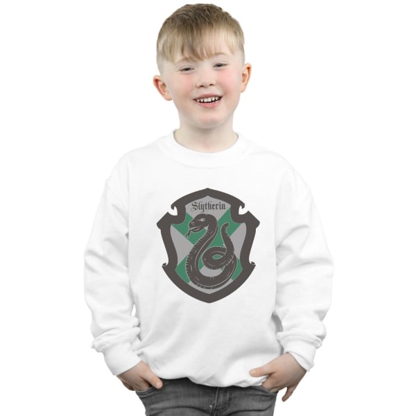Harry Potter Boys Slytherin Crest Flat Sweatshirt 5-6 år Whi White 5-6 år