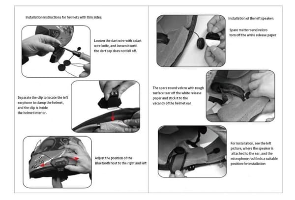 Motorcykelhjelm Bluetooth Headset med Mikrofon Vandtæt Universal