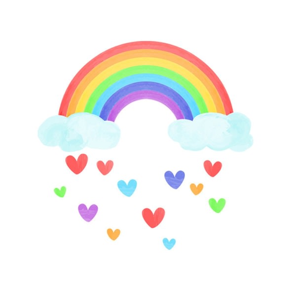 Cartoon Rainbow Luminous Wall Sticker för barnens sovrum 19x29cm
