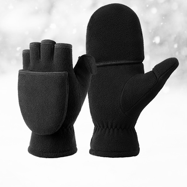 Fingerlösa polarfleecehandskar / vintervantar 2-i-1 S