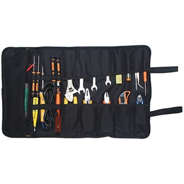 Bærbart 22 lommer tomt værktøjssæt, Værktøjstasker, Organizer, 600D Oxford Cloth Roll-Up Toolkit Taske/etui/taske (uden værktøj)