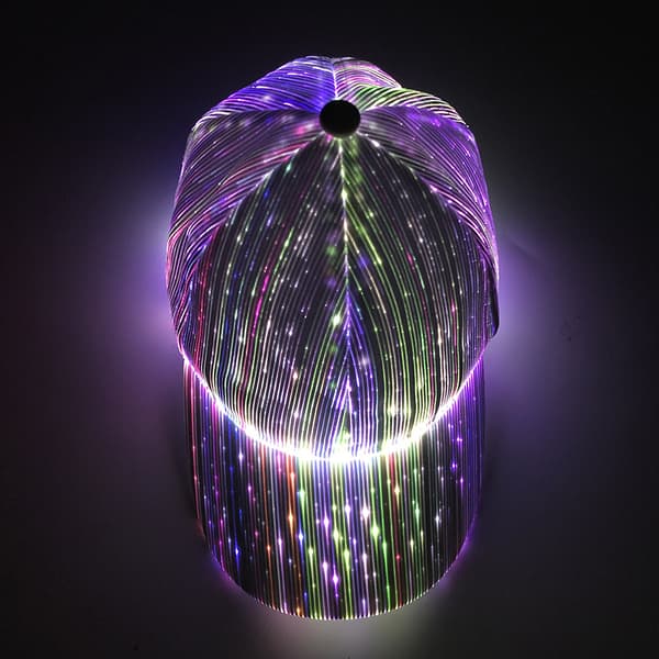 LED fiberoptisk lysende hatt, bar/disko lysende baseballcaps, hip-hop par blinkende hatt. White