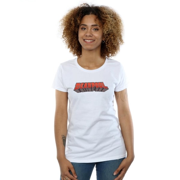 Marvel Dam/Ladies Deadpool Tekst Logo bomuld T-shirt S Hvid Hvid S