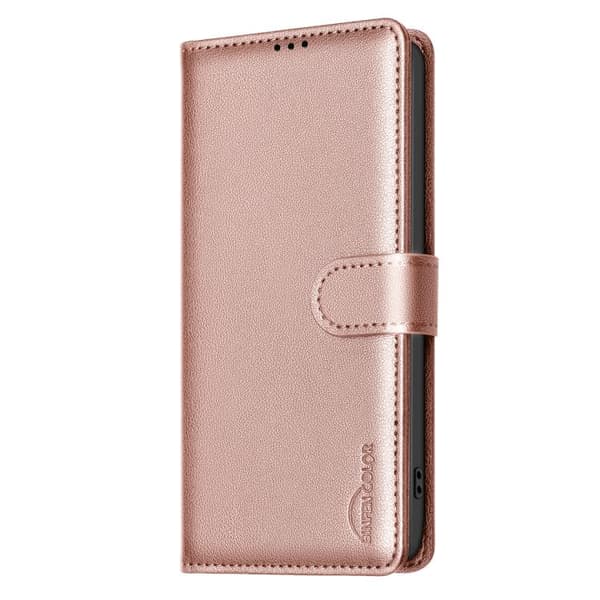 iPhone 17 Pro -nahkakotelo litsi-tekstuurilla ja RFID-varkaudenestolla Guld