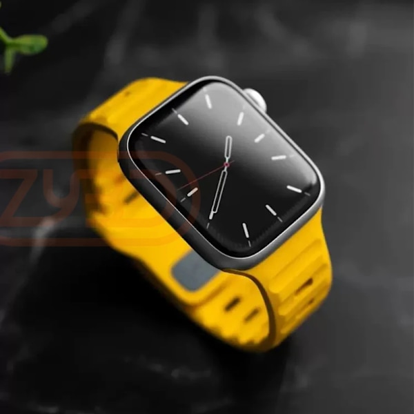 Sportsarmbånd for Apple Watch Ultra 9 8 7 6 SE 5 Myk Silikon Lett Vekt Armbåndsreim for iWatch 38MM 40MM 42MM 44MM 45MM 49MM Racing Yellow