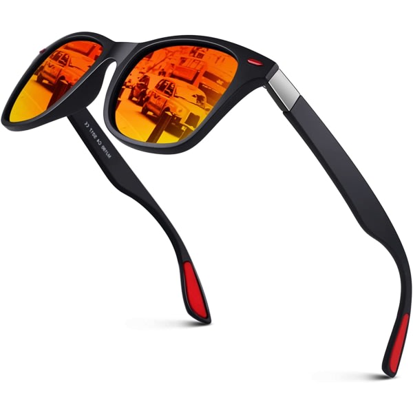 Röda polariserade solglasögon för män Mode Vintage Classics Ultralig
