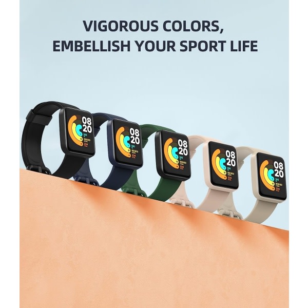 2-pack rem kompatibel med Xiaomi Mi Watch Lite/Redmi Watch, mjuk silikonersättning för sportbandarmband - svartblå/mörkgrön