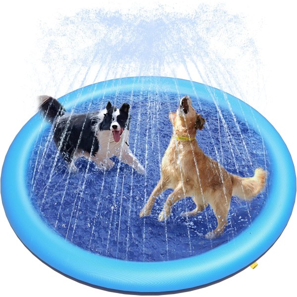 Koiran sprinklerimatto (150 cm), paksu ja kestävä uima-allas lemmikeille, kesä