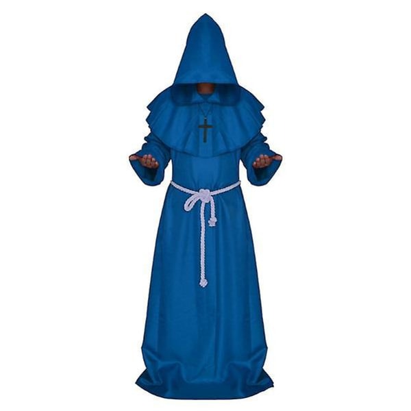 Monk hettekappe for menn Kappa Monk Medieval Priest Cosplay Cosplay Costume XL