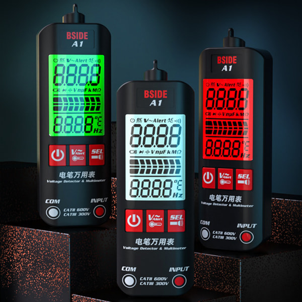 A1 Helautomatisk Anti-Bränn Intelligent Digital Multimeter Spänningsdetektering Multimeter LCD-Skärm