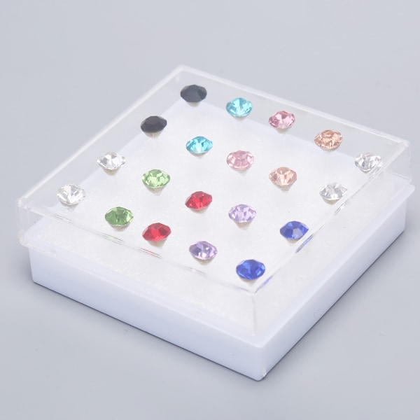20 Par Sæt Rhinesten Krystal Stud Øreringe 2mm