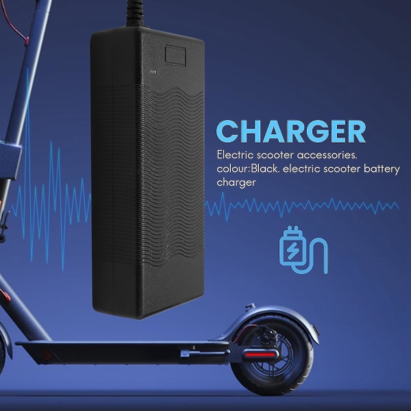 Laddare för elscooter 42V 1.5Ah batteriladdare (EU-kontakt) Black