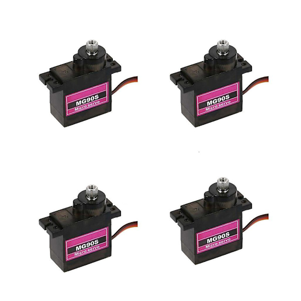 4st Mg90s Mikro Metallväxel 9g Servo För Rc Plan Helikopter Bil 360