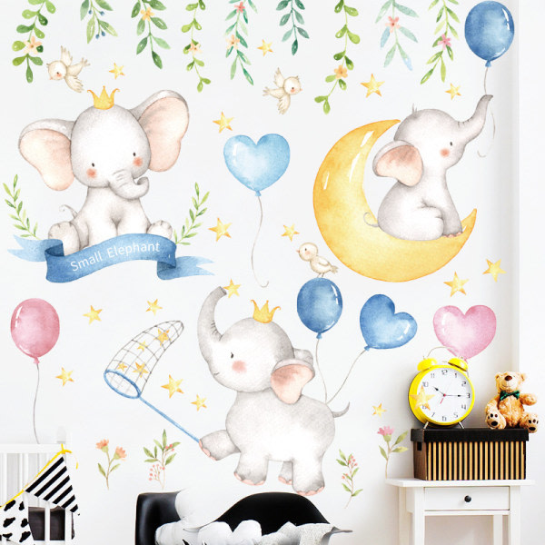 Elephant Balloon -seinätarra (koko: 89 cm x 92 cm)