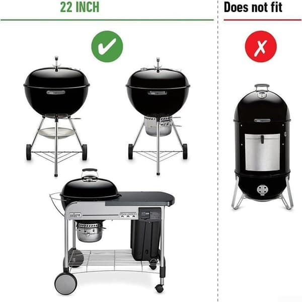 One-Touch rengøringssystem-sæt, 22-1/2 tommer grillreservedele til Weber 7444 kulgrill