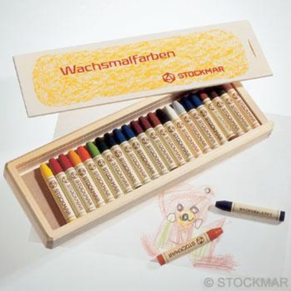 Voksfargestift/Stiftkritt Stockmar treetui med 24 fargestifter/etui Multicolor multifärg