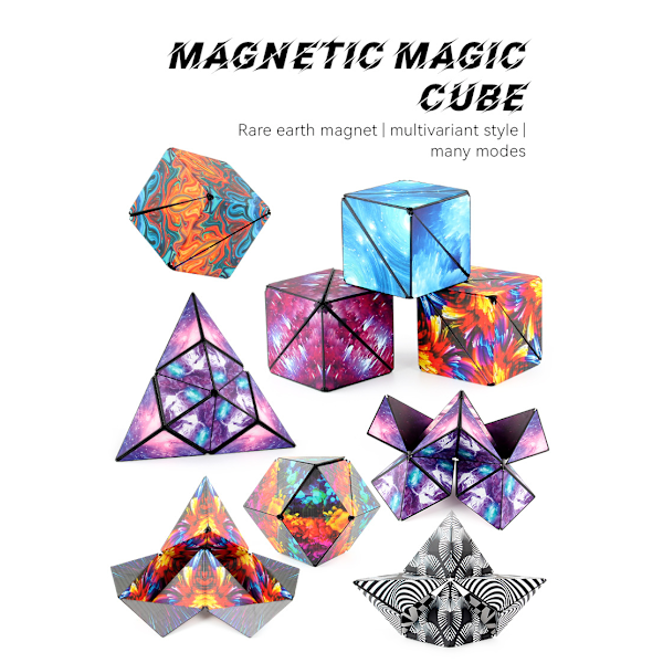 3D Magic Cube Puzzle Leksaker Presenterar Shashibo Shape Shifting Box