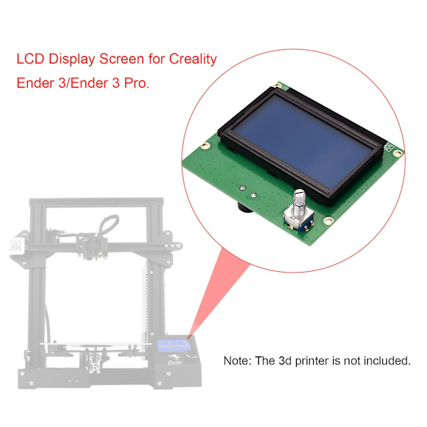 3D-skriverdeler LCD-skjermkort med kabelbytte for Creality Ender 3/Ender 3 Pro 3D-skrivere