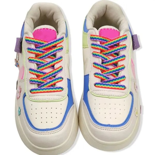 Skosnören för skor Rainbow Sneakers Snören Färgglad Flat Gradient Color