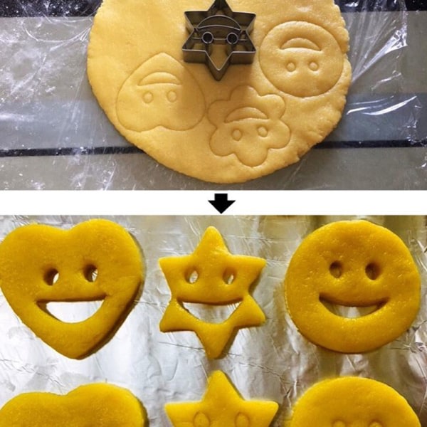 4st Cookie ters Tidigare Hembakning Smiley Form Form