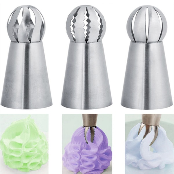3 stk store sprøjtetuller / tyl - Rustfrit stål Silver Silver