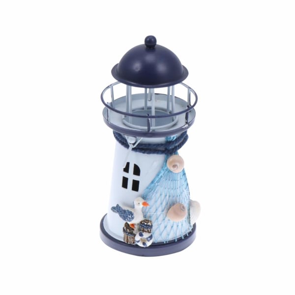 Nautical Lighthouse fyrfadsstage dekoreret med måge Nautiske gaver Vintage boligdekorationer