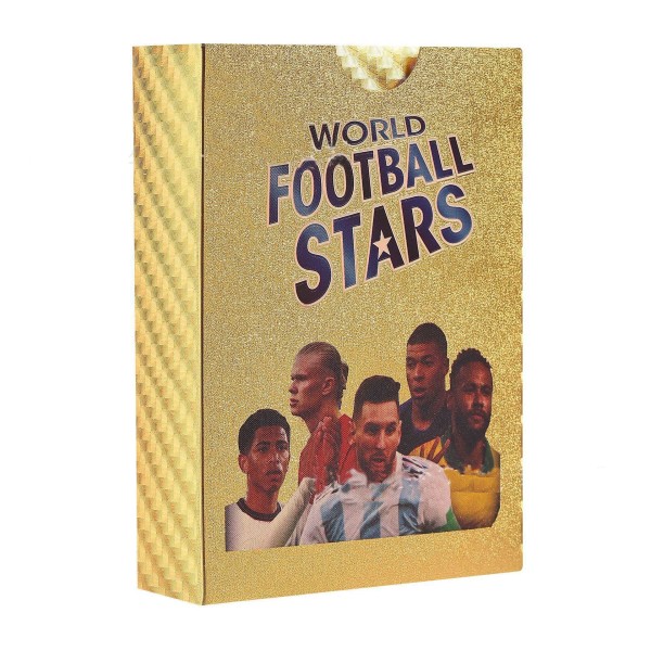 Fotbolls-VM 2022/23 stjärnkort Guldkort, guldfoliekort, sportsouvenirer, presentatör för barn och män, inga dubbletter