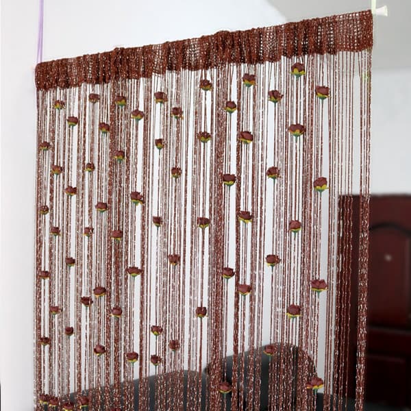 Rose trådgardin, duskdraperi, romdelergardin, hjemmeinnredning, 1x2 meter (rosa)
