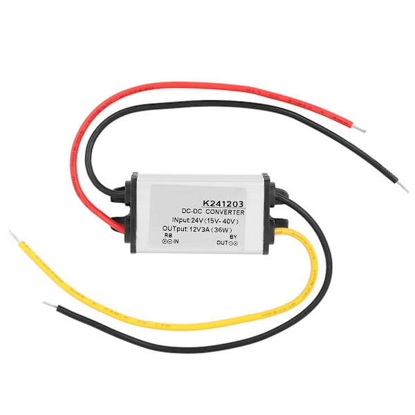 DC-DC-omvandlare 24V till 12V Hög Effektiv Step Down Power 3A