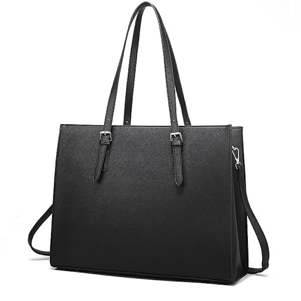 Laptop Taske til Kvinder Vandafvisende Let Læder 15,6 tommer Puter Tote Bag Business Office Portfolio Stor