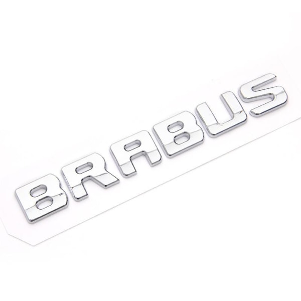 Lämplig för BRABUS namnskylt logotyp märke biletikett klistermärk bright silver
