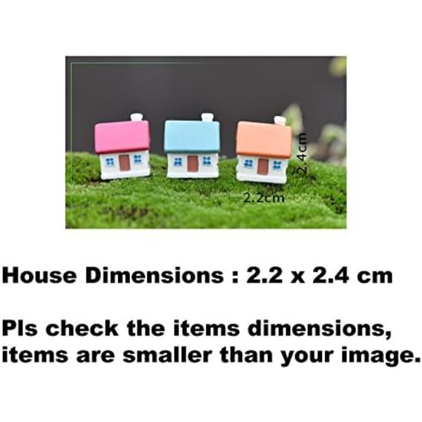 3-pack Mini House Miniatyr Ornament Kit, Miniatyr Ornament for Dockhus dekoration Saga trädgård växt dekorasjon