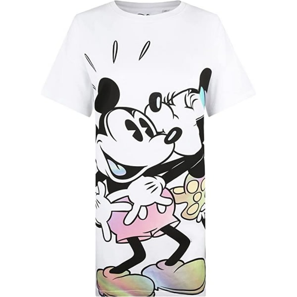 Disney Pyjamas Top til Damer/Damer Mickey & Minnie Mouse Gradient Pyjamas Hvid/Sort/Pink M