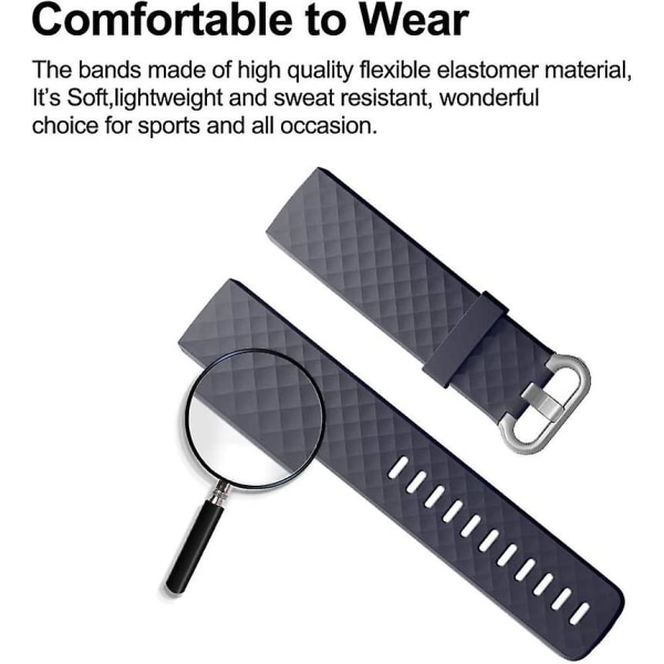 Vattentätt klokke Fitness Sportband Armbånd kompatibel med Fitbit Charge 4 / Fitbit Charge 3 Se- Multi Color Blue Grey Blue Gray Small