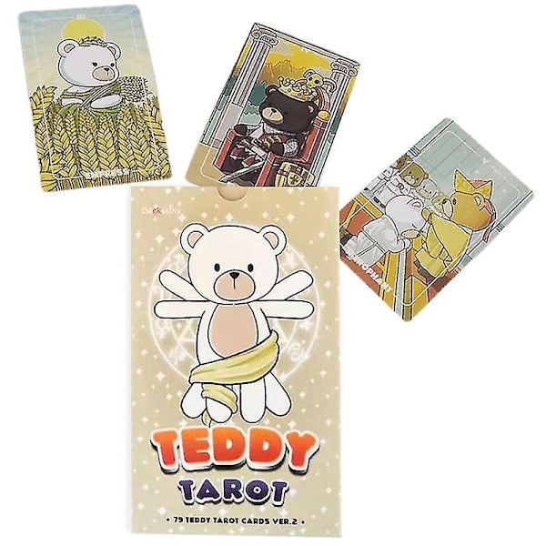 12*7 cm Teddy Tarot Prophecy Fate Divination Deck Familiefest Brætspil Kort