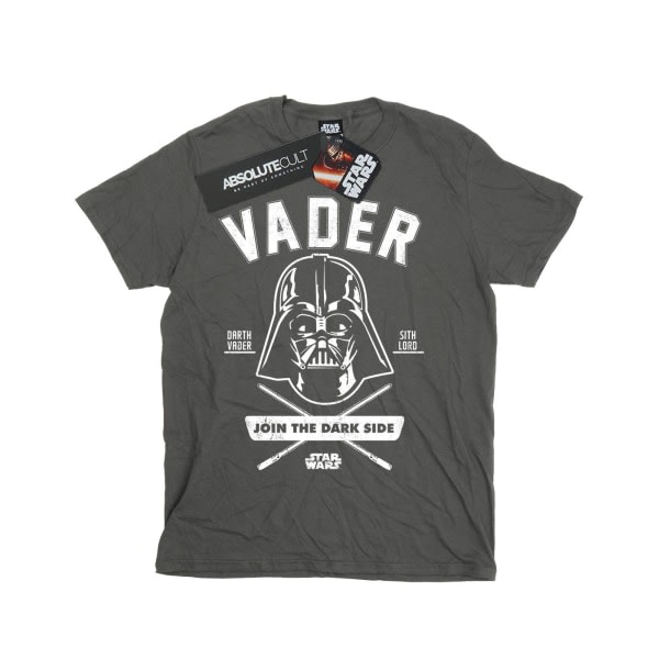 Star Wars Boys Darth Vader Collegiate T-paita 7-8 vuotta Charcoal Charcoal 7-8 vuotta