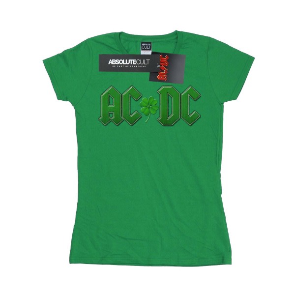 AC/DC Shamrock T-shirt med logotyp Shamrock, dam/dam, Irish Green S