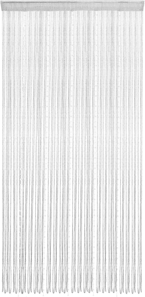 Flugdörrsgardin Myggnät med Silvertråd Polyester Vit 100*200cm