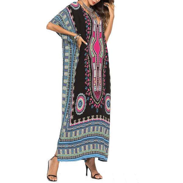 Etnisk print Lös Kaftan sommar lang kjol