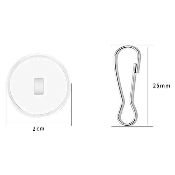 20 Pieces 2 cm Transparent Self-Adhesive Ceiling Hooks Self-Adhesive Hooks Ceiling with Flagpole Clips-FF-