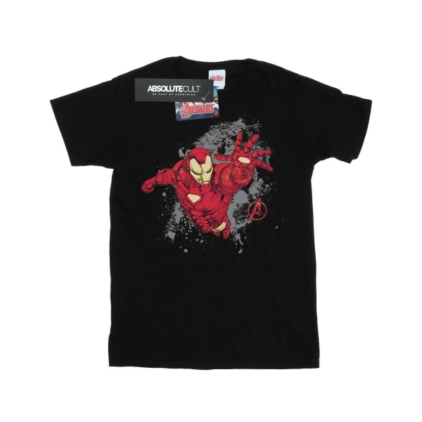 Marvel Girls Avengers Iron Man Splash Cotton T-paita 5-6 vuotta musta 5-6 vuotta