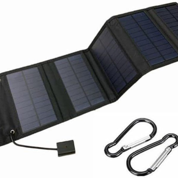 20W Foldbar USB 5V Solcellepanel Bærbar Bærbar Solcellepanel Sideholder