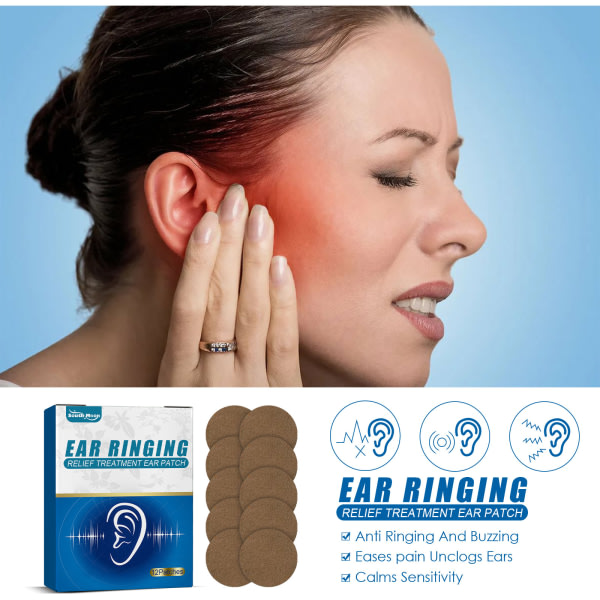 Tinnitusplastre til lindring af tinnitus (12 stykker i en æske)