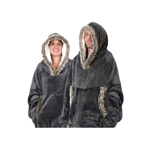 Snug Rug Deluxe Eskimo Hettegenser Oversized Grey grå